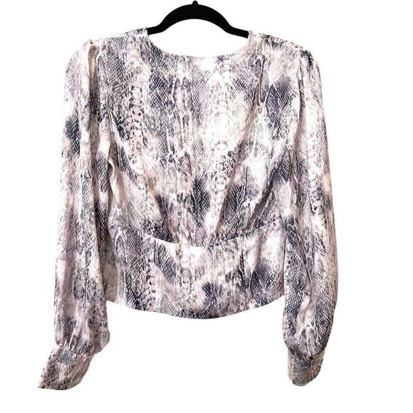 PLUSH Snake Print Satin Blouse Sz S - Picture 3 of 3